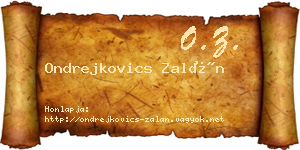 Ondrejkovics Zalán névjegykártya